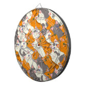 Cible De Fléchettes Motif en diagonale du chat noir blanc gingembre (Devant droit)