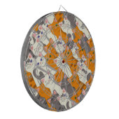 Cible De Fléchettes Motif en diagonale du chat noir blanc gingembre (Devant gauche)