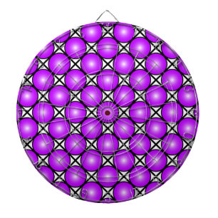 Cible De Fléchettes Motif en treillis noir et blanc à points roses mag
