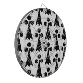 Cible De Fléchettes Motif Ermine, Motif médiéval, noir sur blanc (Devant gauche)