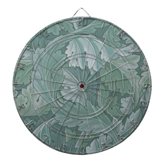 Cible De Fléchettes Motif feuille d'acanthe bleu sarcelle de William M (Devant)