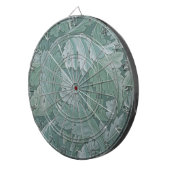 Cible De Fléchettes Motif feuille d'acanthe bleu sarcelle de William M (Devant droit)