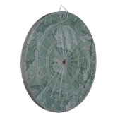 Cible De Fléchettes Motif feuille d'acanthe bleu sarcelle de William M (Devant gauche)