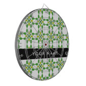 Cible De Fléchettes Motif feuille, Feuilles verts, votre nom (Devant gauche)