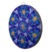 Cible De Fléchettes Motif Fleurs bleues Abstraites (Devant droit)