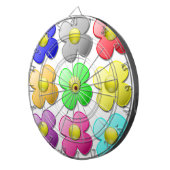 CIBLE DE FLÉCHETTES MOTIF FLEURS COLORÉ (Devant droit)