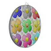 CIBLE DE FLÉCHETTES MOTIF FLEURS COLORÉ (Devant gauche)