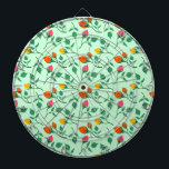 Cible De Fléchettes Motif floral avec fleurs roses colorées<br><div class="desc">Elégant motif sans couture avec motif floral en rouge jaune et rose fleurs sur fond vert</div>
