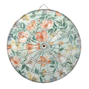 Cible De Fléchettes Motif floral bleu aquarelle de prairie fleurie
