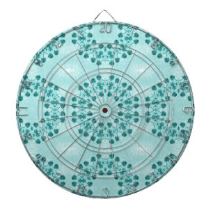Cible De Fléchettes Motif floral, bleu Turquoise