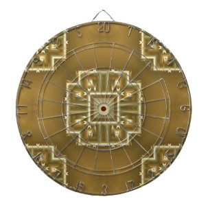 Cible De Fléchettes Motif géométrique Gold et Cream
