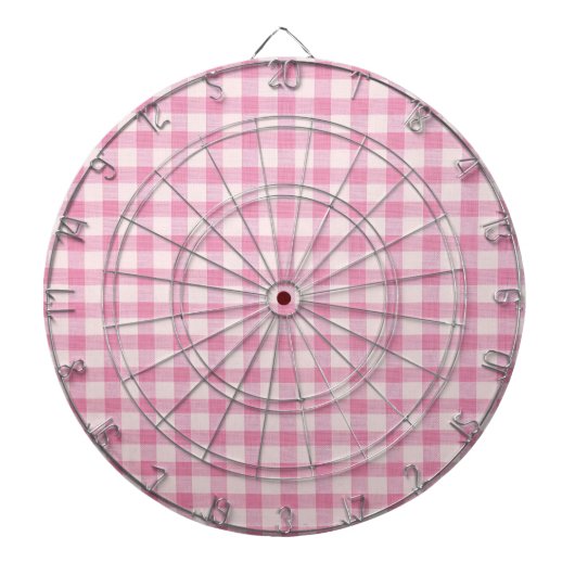 Cible De Fléchettes Motif Gingham Rose Bébé (Devant)