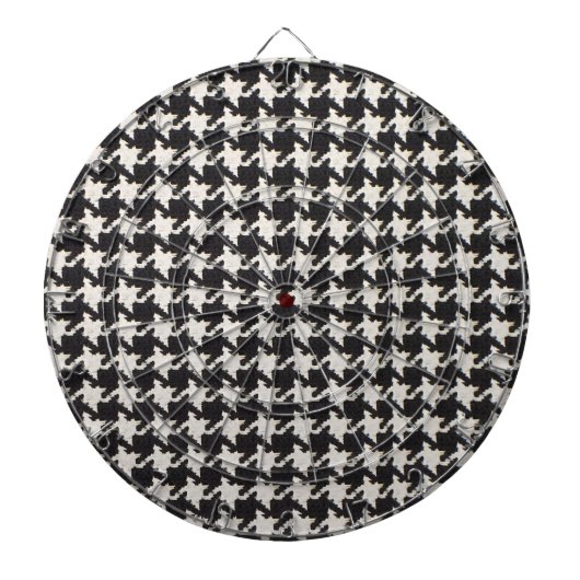 Cible De Fléchettes Motif Houndstooth Noir & Blanc (Devant)