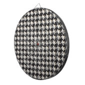 Cible De Fléchettes Motif Houndstooth Noir & Blanc (Devant droit)