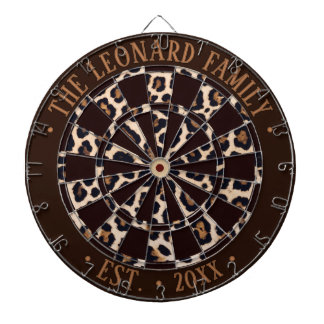 Cible De Fléchettes Motif imprimé animal personnalisé marron foncé & l