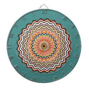 Cible De Fléchettes Motif Mandala Zigzag