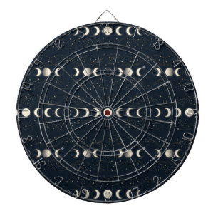 Cible De Fléchettes Motif minimaliste des phases lunaires avec des éto