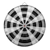 Cible De Fléchettes Motif noir, blanc et gris (Devant)