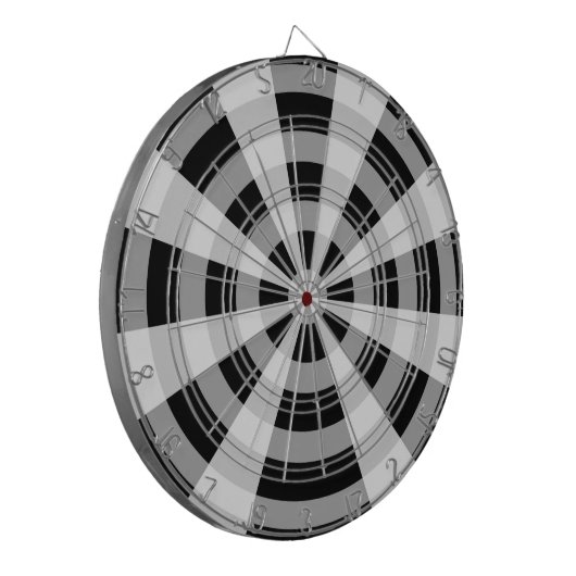 Cible De Fléchettes Motif noir, blanc et gris (Devant gauche)