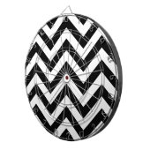Cible De Fléchettes Motif noir et blanc de chevrons de zigzag (Devant droit)