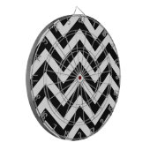 Cible De Fléchettes Motif noir et blanc de chevrons de zigzag (Devant gauche)