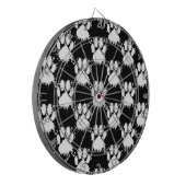 Cible De Fléchettes Motif Paw Chien Blanc Avec Paint Splatter (Devant gauche)