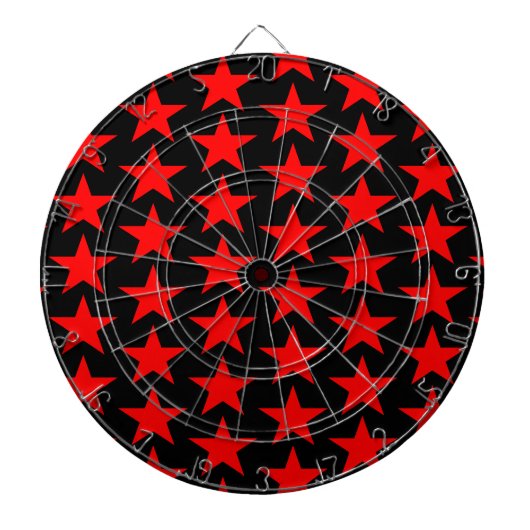 Cible De Fléchettes Motif Petites Étoiles Rouges (Devant)