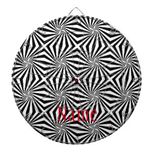Cible De Fléchettes Motif rayonnant noir blanc Thunder_Cove