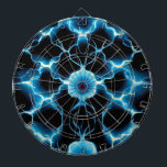 Cible De Fléchettes Motif répétitif de synthèse électrique bleue<br><div class="desc">Éclairages magnétiques et motif à répétition synapse électrique bleu.</div>