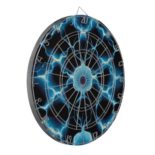 Cible De Fléchettes Motif répétitif de synthèse électrique bleue (Devant gauche)