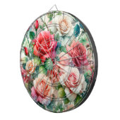 Cible De Fléchettes Motif Rose Fantaisiste (Devant droit)