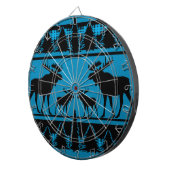 Cible De Fléchettes Motif rustique orignal bleu turquoise (Devant droit)