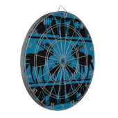 Cible De Fléchettes Motif rustique orignal bleu turquoise (Devant gauche)