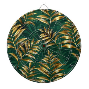 Cible De Fléchettes Motif sans couture avec des fougères dorées