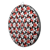 Cible De Fléchettes Motifs de fleurs blanches rouges mignons (Devant droit)