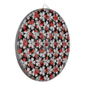 Cible De Fléchettes Motifs de fleurs blanches rouges mignons (Devant gauche)
