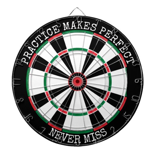Cible De Fléchettes Motivational Dartboard Wall Art Practice Quote (Devant)