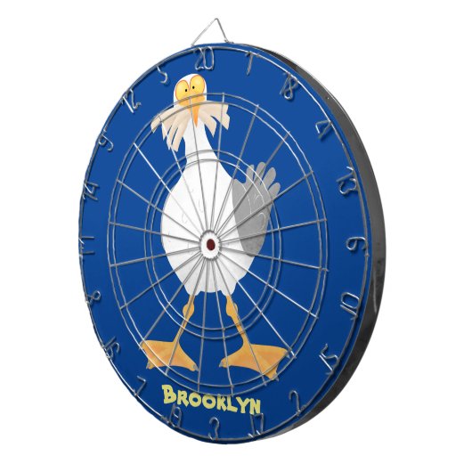 Cible De Fléchettes Mouette drôle avec frites dessin animé (Devant droit)