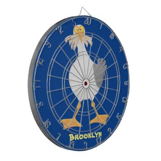 Cible De Fléchettes Mouette drôle avec frites dessin animé (Devant gauche)