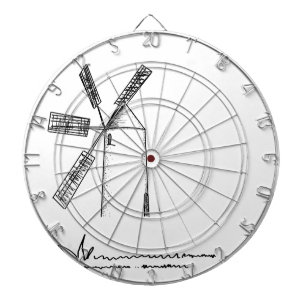 Cible De Fléchettes moulin sur l'arrière - plan blanc
