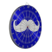 Cible De Fléchettes Moustache blanche amusante sur Arrière - plan bleu (Devant gauche)