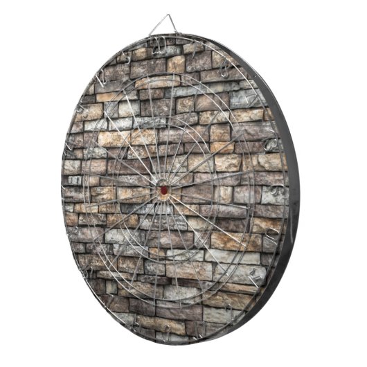 Cible De Fléchettes Mur en pierre gris (Devant droit)