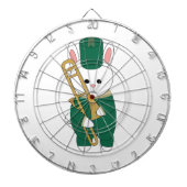 Cible De Fléchettes Musicien Lapin Adorable Trombone Vert & Or (Devant)