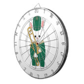 Cible De Fléchettes Musicien Lapin Adorable Trombone Vert & Or (Devant droit)