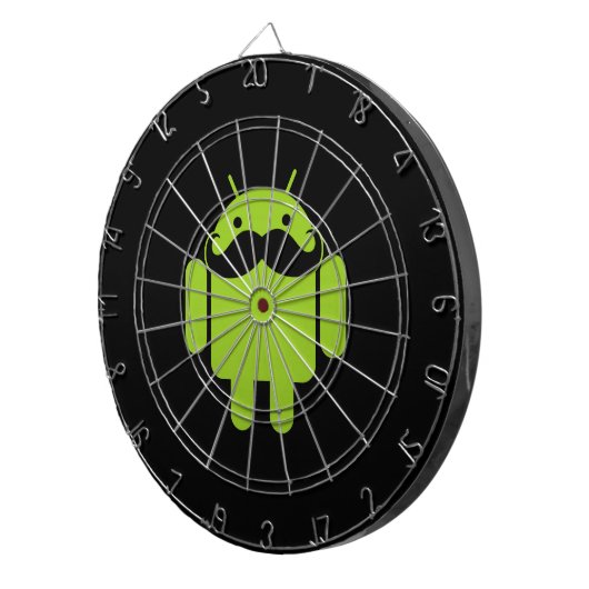 Cible De Fléchettes Mustache d'Android sur le noir (Devant droit)