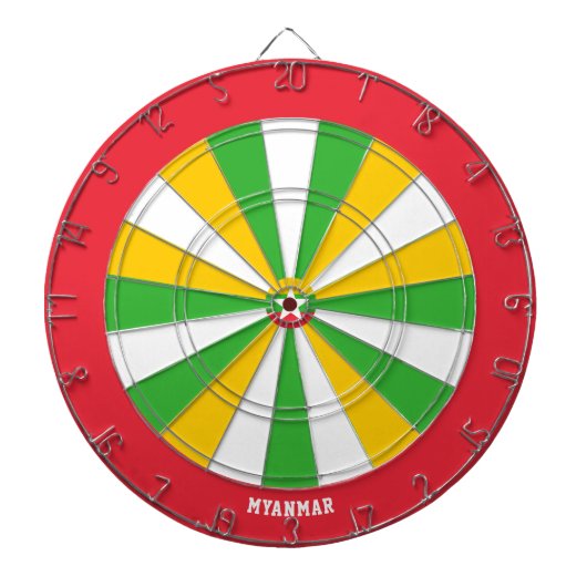 Cible De Fléchettes Myanmar Drapeau patriote Bullseye (Devant)