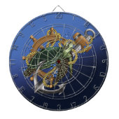 Cible De Fléchettes Nautical Sea Turtle Anchor Ship Wheel Blue (Devant)