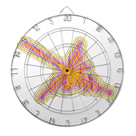 Cible De Fléchettes Nazca Lignes Colibri Avec Effet Papier Rincé (Devant)
