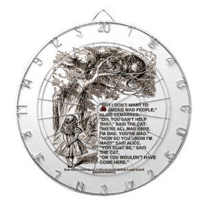 Cible De Fléchettes Ne voulez pas aller parmi les Mad People Alice Che