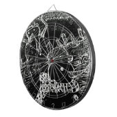 Cible De Fléchettes Neige et Yaie en noir Noël (Devant droit)